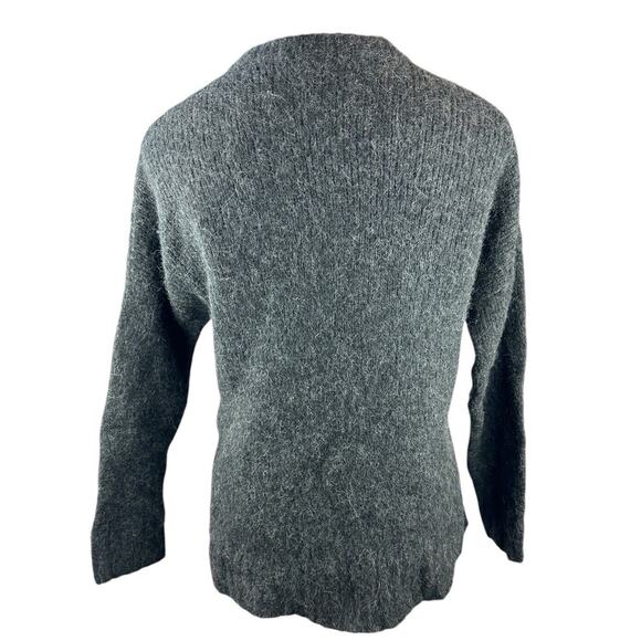 Jenni Kayne Alpaca Cocoon Crewneck Sweater Fluffy Charcoal Women's Size Medium - Picture 11 of 15